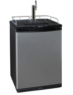 GCBK160 - Refrigerador de barril de cerveja / cervejeira - frente em aço inoxidável – com guarnição de extração ligada