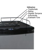 GCBK160 - Refrigerador de barris de cerveja/cervejeira - frente em aço inoxidável