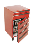 GCCT50-2 - Cool-Tool mit 2 Schubladen geöffnet / Werkstattwagen-Kühlschrank 