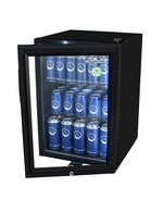 Kühlschrank mit LED-Beleuchtung schwarz