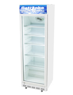 White Refrigerator with Glass Door